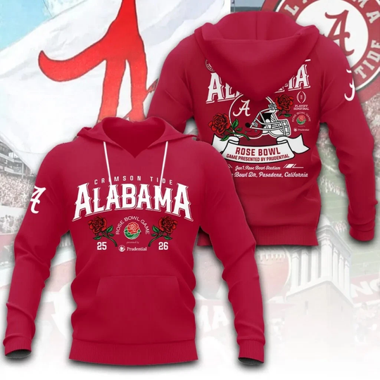Crimson Tide Football 3D Apparel Hoodie