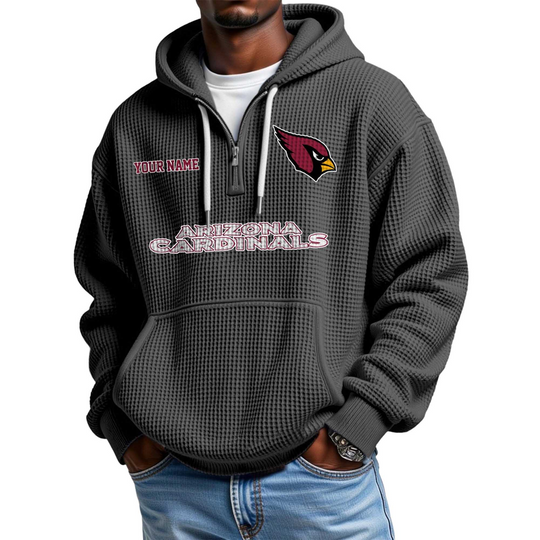 Discover Cardinals Personalized Quarter Zip Waffle Hoodie
