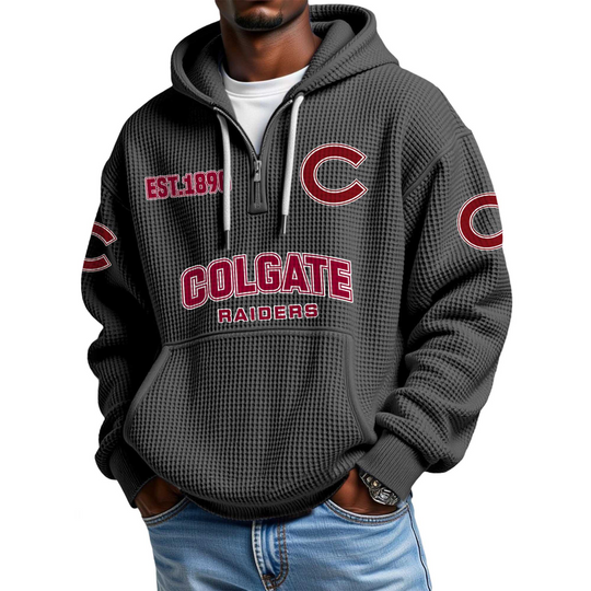 Colgate Raiders EST 1896 Quarter Zip Waffle Hoodie