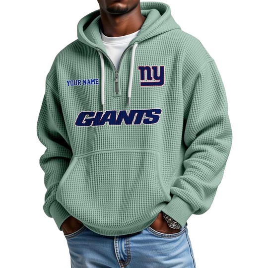 Discover Giants Personalized Quarter Zip Waffle Hoodie