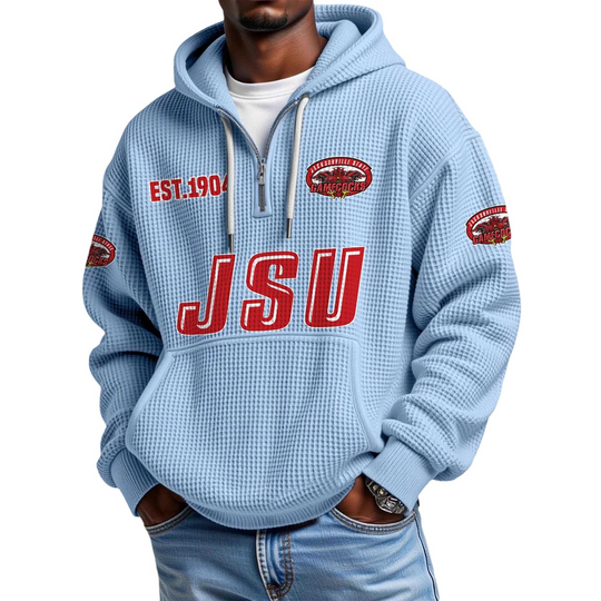 Discover JSU EST 1904 Quarter Zip Waffle Hoodie
