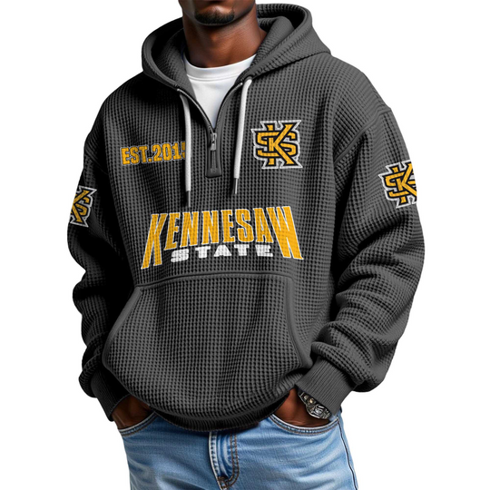 Discover Kennesaw State EST 2015 Quarter Zip Waffle Hoodie