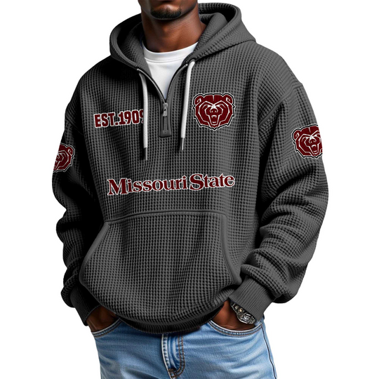 Discover Missouri State EST 1909 Quarter Zip Waffle Hoodie