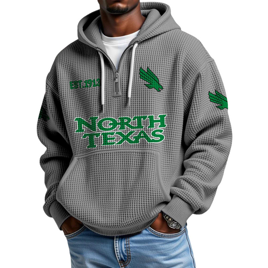 Discover North Texas EST 1913 Quarter Zip Waffle Hoodie