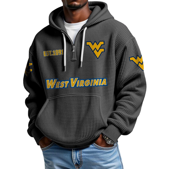 West Virginia EST 1891 Quarter Zip Waffle Hoodie