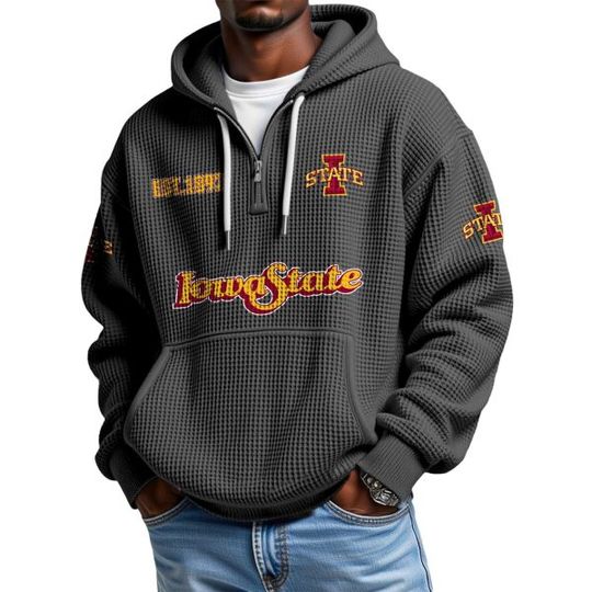 Iowa State EST 1892 Quarter Zip Waffle Hoodie