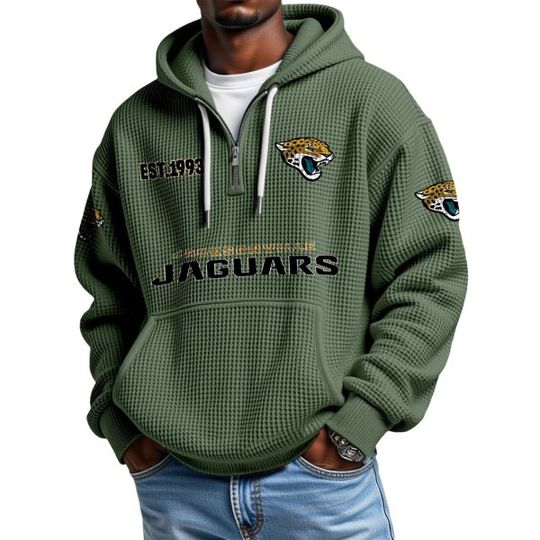 Discover Jaguars EST 1993 Quarter Zip Waffle Hoodie
