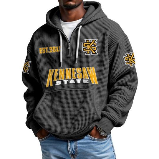 Discover Kennesaw State EST 2015 Quarter Zip Waffle Hoodie