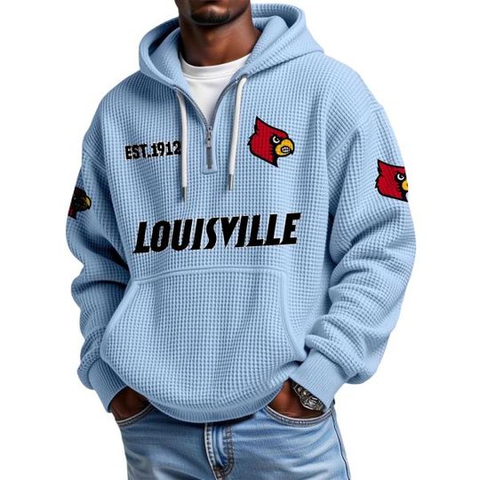 Discover Louisville EST 1912 Quarter Zip Waffle Hoodie
