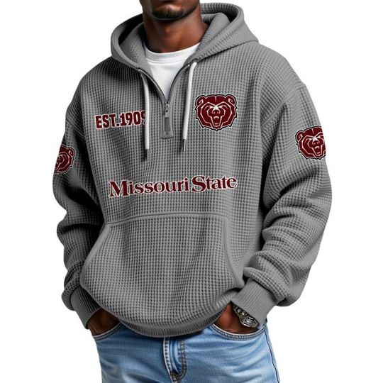 Discover Missouri State EST 1909 Quarter Zip Waffle Hoodie