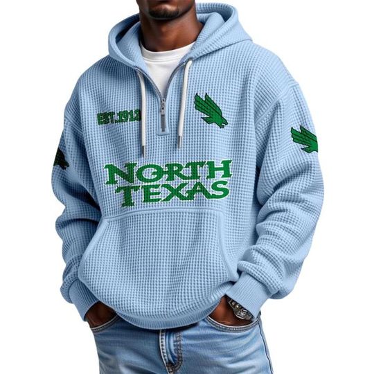 Discover North Texas EST 1913 Quarter Zip Waffle Hoodie