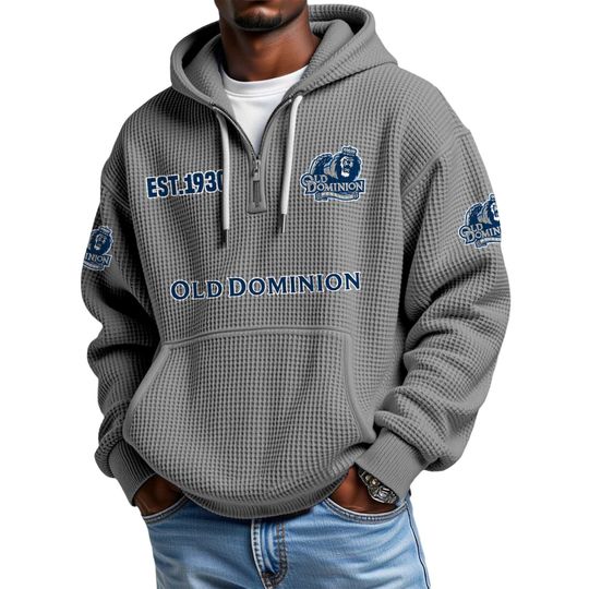 Discover Old Dominion EST 1930 Quarter Zip Waffle Hoodie