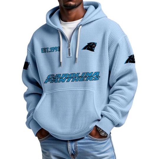 Discover Panthers EST 1993 Quarter Zip Waffle Hoodie