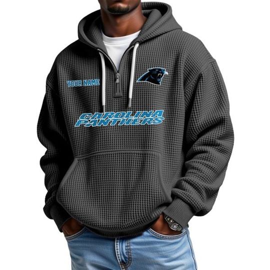 Discover Panthers Personalized Quarter Zip Waffle Hoodie