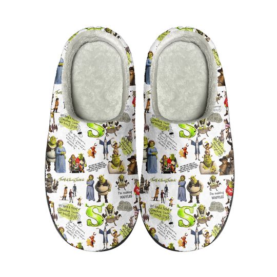 Shrek Cozy Unisex Winter Slippers, Shrek Winter Shoes