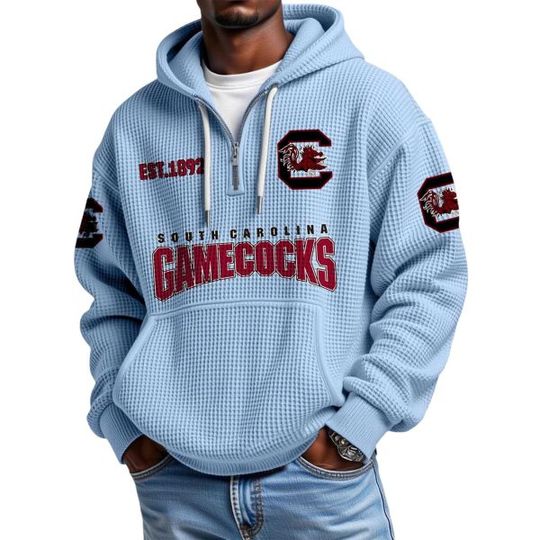 Discover South Carolina Gamecocks EST 1892 Quarter Zip Waffle Hoodie