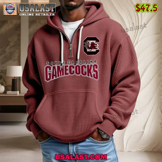 South Carolina Gamecocks Waffle Half Zip Hoodie