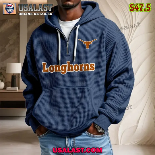 Texas Longhorns Waffle Half Zip Hoodie