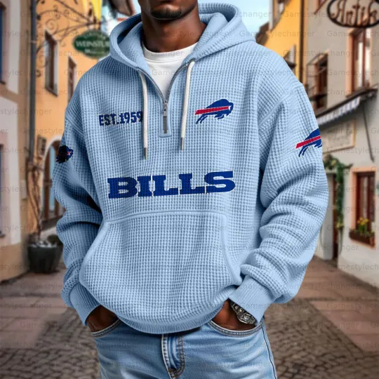Buffalo Bills Quarter Zip Waffle Hoodie