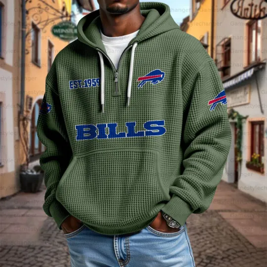 Buffalo Bills Quarter Zip Waffle Hoodie