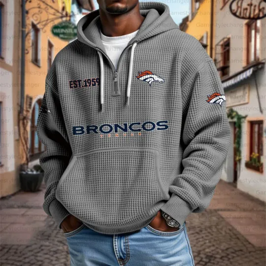 Broncos Est 1959 Waffle Quarter Zip Hoodie