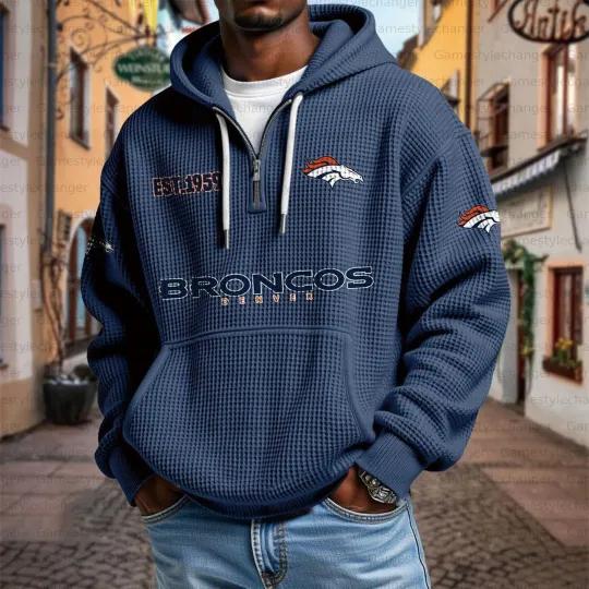 Broncos Est 1959 Waffle Quarter Zip Hoodie