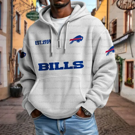Buffalo Bills Quarter Zip Waffle Hoodie