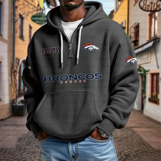 Broncos Est 1959 Waffle Quarter Zip Hoodie