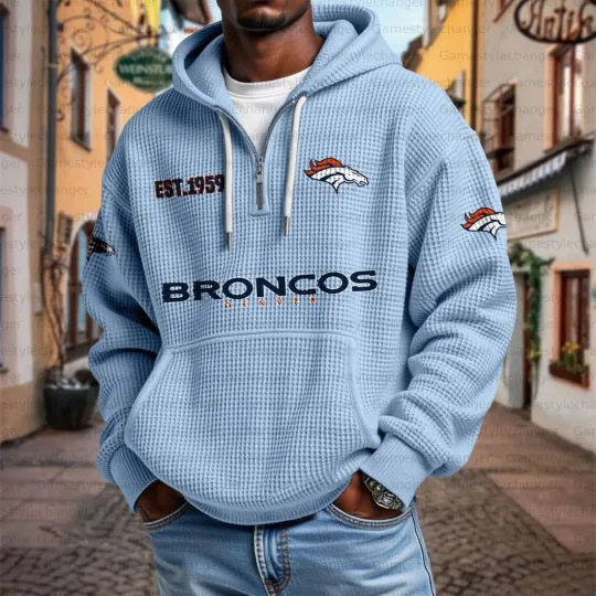 Broncos Est 1959 Waffle Quarter Zip Hoodie
