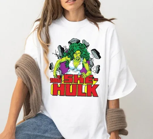 Discover Marvel The Savage She-Hulk Retro Comic T-Shirt, Marvel She-Hulk T-shirt