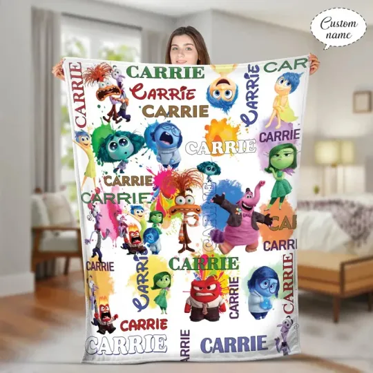 Discover Personalized Inside Out 2 Blanket: Custom Name Fleece Blanket