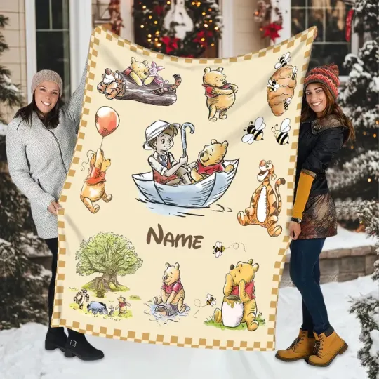 Discover Personalized Winnie The Pooh Baby Custom Disneyland Fleece Blanket