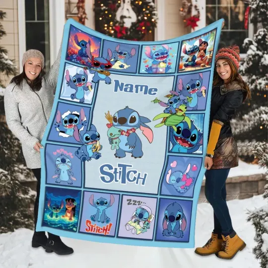 Discover Personalized Lilo & Stitch Blanket: Custom Disneyland Ohana Gifts Fleece Blanket