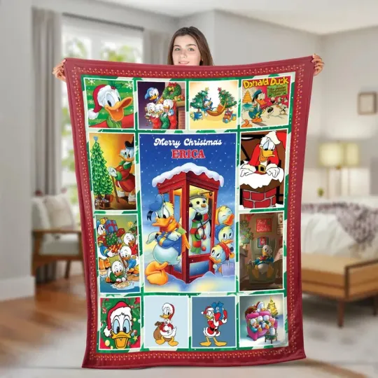 Discover Personalized Disney Cartoon Blanket, Custom Kids Fleece Blanket
