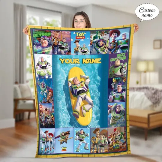 Discover Custom Toy Story Buzz Lightyear Custom Disneyland Fleece Blanket