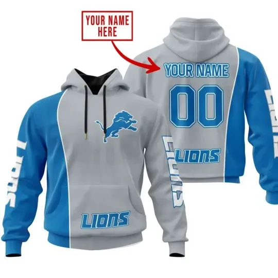 Discover Personalized Detroit Football Team Lionss 3D Hoodie, Unisex Adults S-5XL