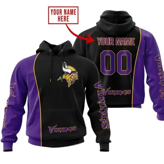 Discover Personalized Minnesota Football Team Vikingss 3D Hoodie, Unisex Adults S-5XL
