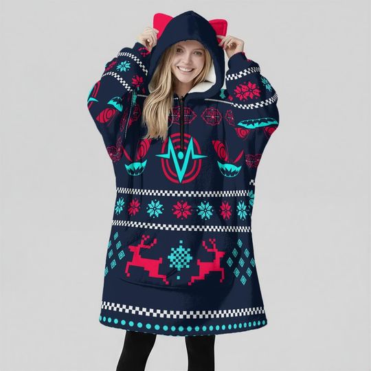 Vox Oversized Hoodie Blanket: Kawaii Anime Hazbin Hotel Cosplay - Unisex Streetwear Gift