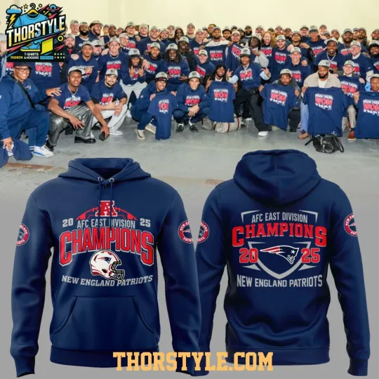 Discover Nw England Patriot AFC East Champions 2025 3D Hoodie