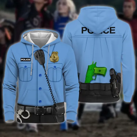 Discover Police 3D Full Over Print Hoodie, Police Officer Cosplay Costume