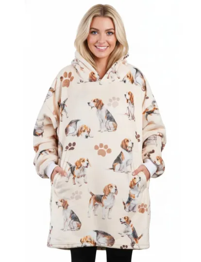 Discover Beagle Gifts for Women Men, Blanket Hoodie Gifts for Dog Mom Dog Dad on Birth...