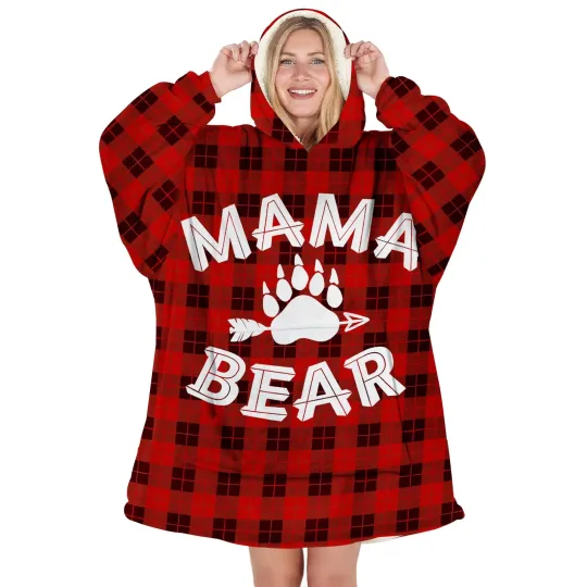 Discover Mama Bear Hoodie Blanket for Women Christmas Gift