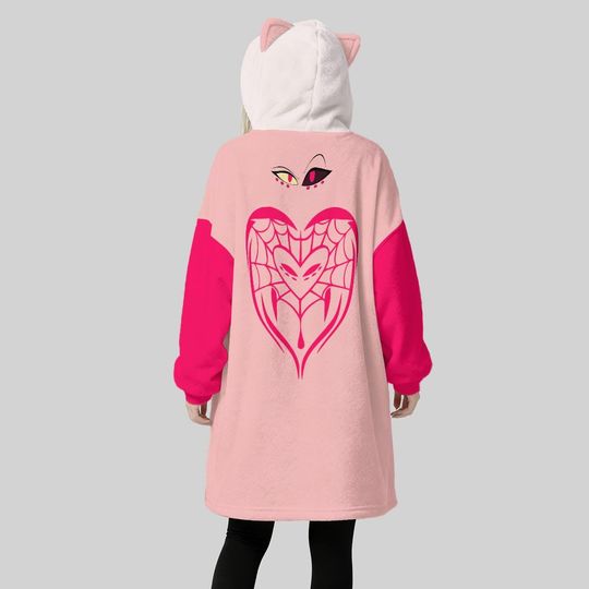 Angel Dust Oversized Hoodie Blanket: Kawaii Anime Hazbin Hotel Cosplay - Unisex Streetwear Gift