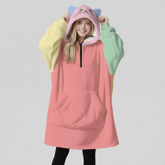Discover Cat Ear Blanket Hoodie, Kawaii Pastel Clothes
