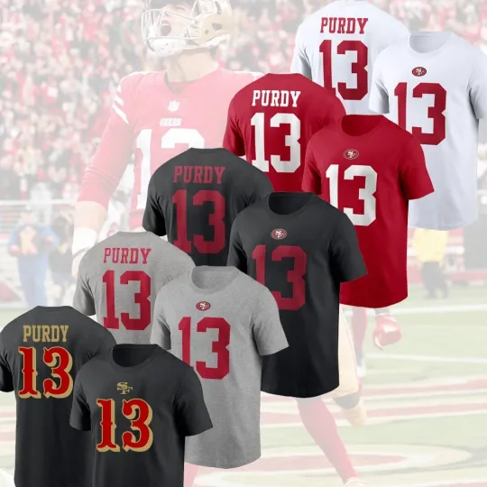 Brock Purdy #13 San Francisco 49ers Double Sided T-Shirt Football Player  Gift for Fans