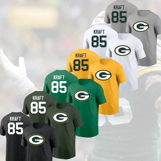 Tucker Kraft Green Bay Packers 2025 Double Sided T-Shirt with Name & Number Fans Gift