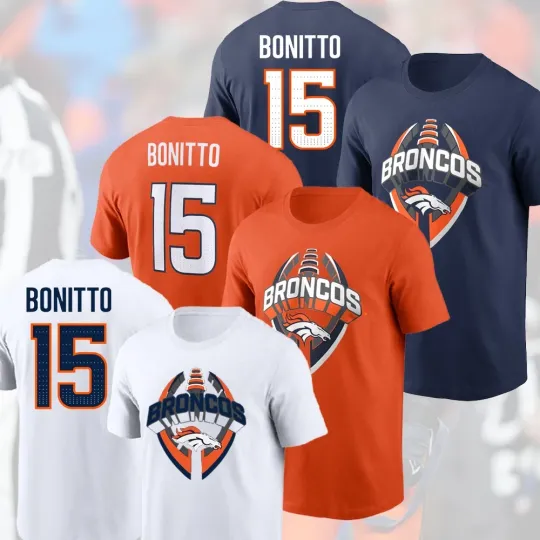 Discover SALE 30% - Nik Bonitto #15 Denver Broncos 2025 Player Name & Number Fans Gift