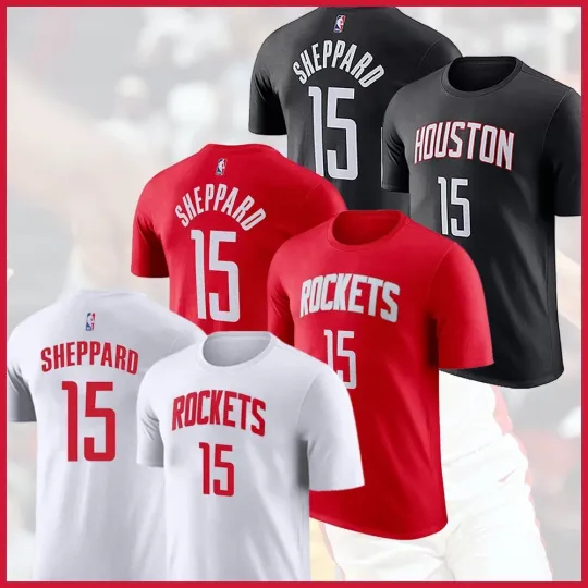 Reed Sheppard Houston Rockets 2025 Player Name & Number Double Sided T-Shirt