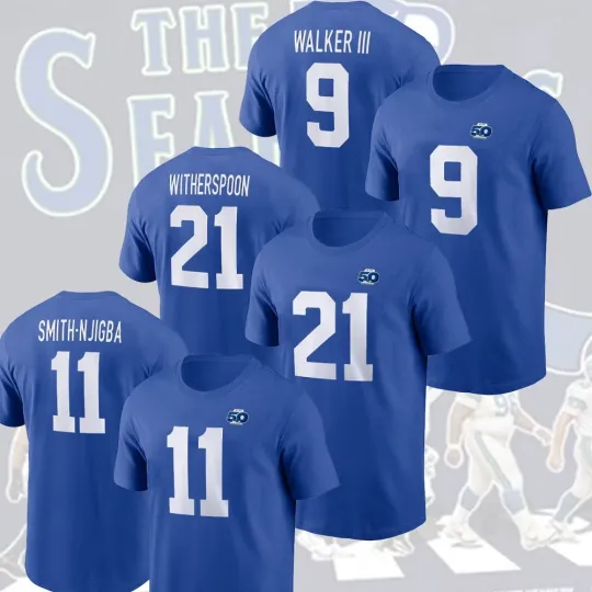 Discover HOT NEW - Seattle Seahawks 50th Season Player Name & Number For Fans