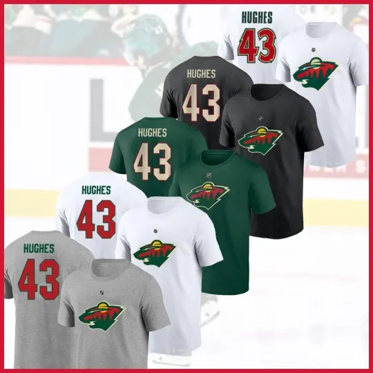 Discover NEW - Quinn Hughes #43 Minnesota Wild 2025 Player Name & Number Trading For Fans